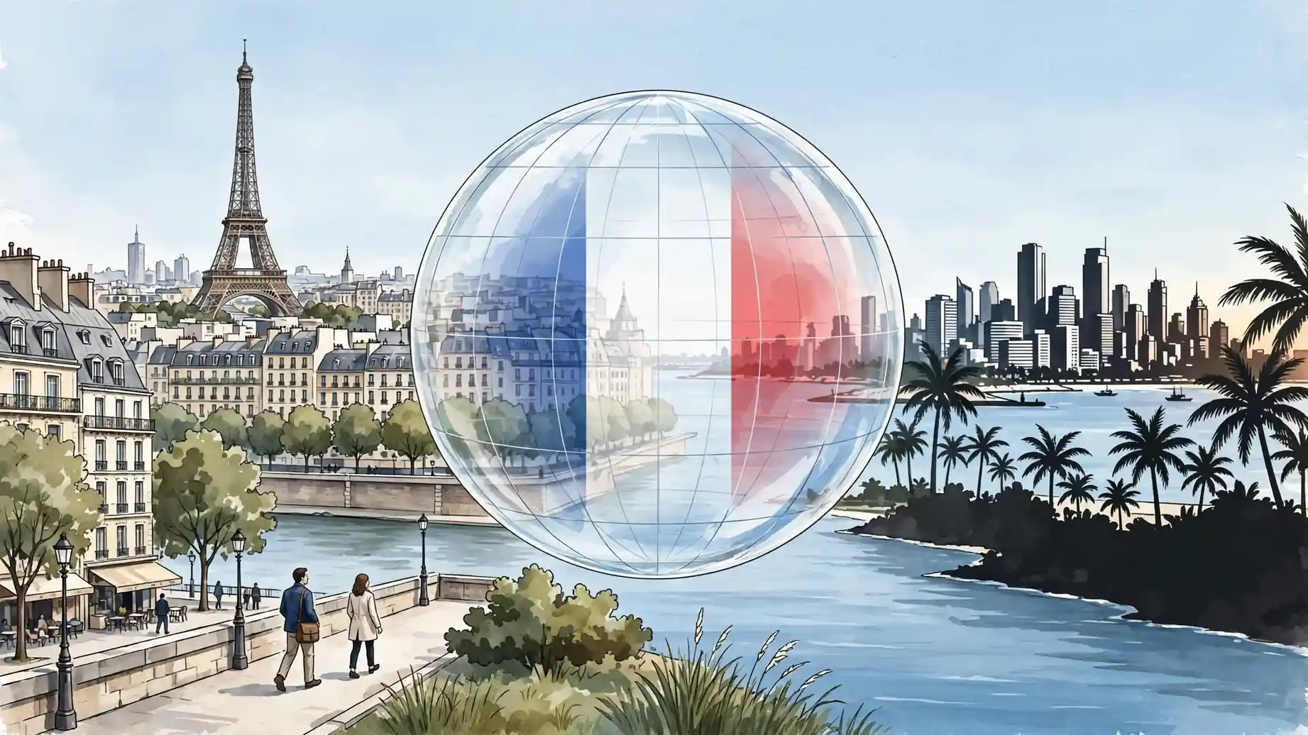 Carte du monde avec focus sur la France et casino